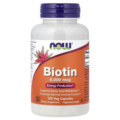 NOW Foods Biotin 5000 mcg 120 Veg Capsules