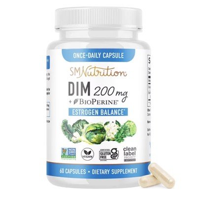 SMNutrition DIM 200mg with BioPerine 60 Capsules