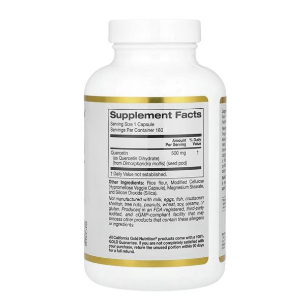 California Gold Nutrition Quercetin 500mg 180 Veggie Capsules