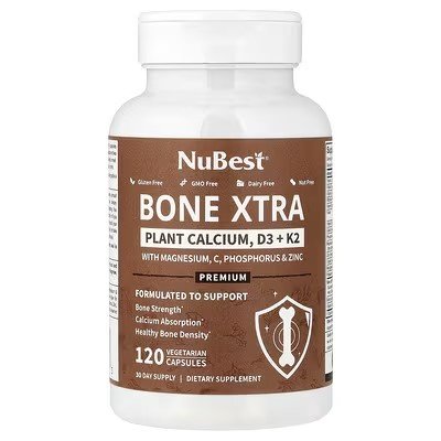 NuBest Bone Xtra Plant Calcium D3 + K2 120 Vegetarian Capsules in Pakistan
