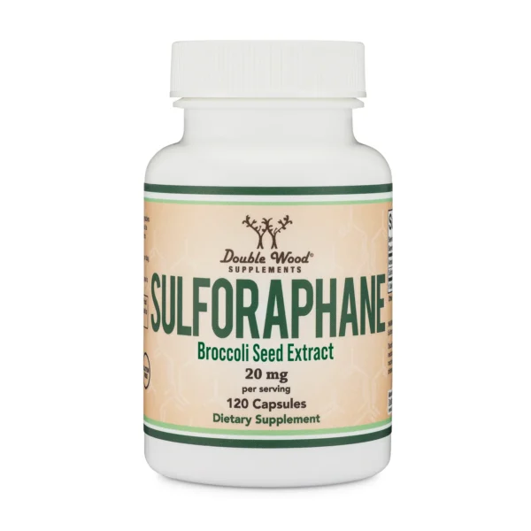 Double Wood SUPPLEMENTS SULFORAPHANE Broccoli Seed Extract 20 mg per serving 120 Capsules